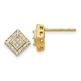 Image of 9mm 14K Yellow Gold Polished Diamond Post Earrings