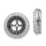 Image of 14mm 14k White Gold Black and White Diamond Earrings Jackets