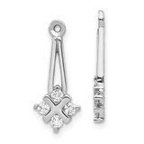 Image of 20mm 14k White Gold AAA Dangle Cluster Diamond Earrings Jacket
