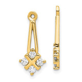 Image of 20mm 14K Yellow Gold AAA Dangle Cluster Diamond Earrings Jacket
