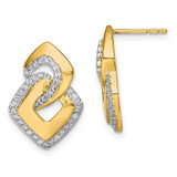Image of 14K Yellow Gold Polished Diamond Fancy Shaped Post Earrings