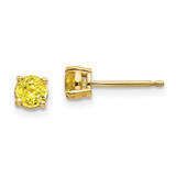 Image of 4mm 14k Yellow Gold Sapphire Earrings XE71YS-B