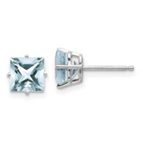 Image of 6mm 14k White Gold Aquamarine Earrings XE62WAQ-B