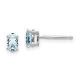 Image of 5mm 14k White Gold Aquamarine Earrings XE85WAQ-B