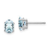 Image of 7mm 14k White Gold Aquamarine Earrings XE87WAQ-B
