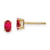 Image of 5mm 14K Yellow Gold Ruby Post Earrings XE85R-B