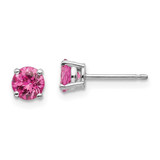 Image of 5mm 14k White Gold Pink Spinel Earrings XE72WSK-A