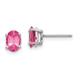 Image of 7mm 14k White Gold Pink Spinel Earrings XE87WSK-A