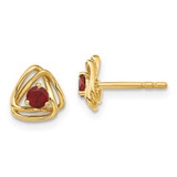 Image of 7.3mm 14K Yellow Gold Garnet Post Earrings EM7395-GA-Y
