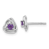 Image of 7.3mm 14k White Gold Amethyst Post Earrings EM7395-AM-W