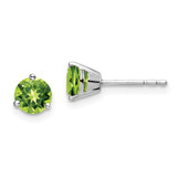 Image of 5.4mm 14k White Gold Round Peridot Earrings EM7098-PE-W