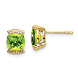 Image of 8.4mm 14K Yellow Gold Peridot Post Earrings EM7080-PE-Y