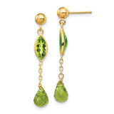 Image of 35mm 14K Yellow Gold Peridot Post Earrings YE1369