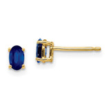 Image of 5mm 14K Yellow Gold Sapphire Post Earrings XE85S-B