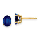 Image of 7mm 14K Yellow Gold Sapphire Post Earrings XE87S-B