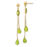 Image of 52mm 14K Yellow Gold Peridot Dangle Earrings YE901