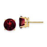 Image of 8mm 14K Yellow Gold 8mm Garnet Post Earrings XE75GA