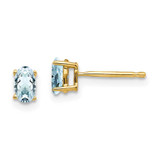 Image of 5mm 14K Yellow Gold Aquamarine Post Earrings XE85AQ-B