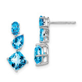 Image of 19.5mm 14k White Gold Blue Topaz Dangle Earrings EM7457-BT-W