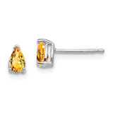 Image of 6mm 14k White Gold Citrine Pear Stud Earrings XE78WCI
