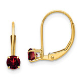 Image of 13mm 14K Yellow Gold Garnet Earrings - January XBE73
