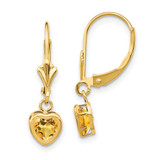Image of 23mm 14K Yellow Gold 5mm Heart Citrine Earrings XLB109CI