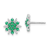 Image of 10.75mm 14k White Gold Emerald and Diamond Earrings EM7454-EM-18-WA