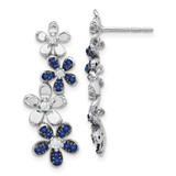 Image of 28mm 14k White Gold Diamond and Sapphire Earrings EM4045-SA-016-WA