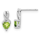 Image of 13mm Sterling Silver Peridot and Diamond Earrings EM7401-PE-002-SSA