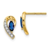 Image of 11mm 14k Yellow Gold Diamond and Sapphire Earrings EM5592-SA-005-YA