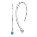 Image of 34mm 14k White Gold Diamond and Blue Topaz Earrings EM4314-BT-016-WA