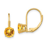 Image of 18mm 14K Yellow Gold 6mm Citrine Leverback Earrings XLB112CI