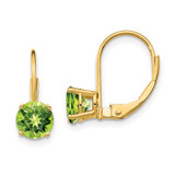 Image of 18mm 14K Yellow Gold 6mm Peridot Leverback Earrings XLB112PE