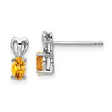 Image of 10mm Sterling Silver Rhodium-plated Citrine Earrings QBE20NOV