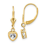 Image of 23mm 14K Yellow Gold 5mm Heart Cubic Zirconia Earrings XLB109CZ