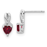 Image of 13mm Sterling Silver Created Ruby and Diamond Earrings EM7401-CRU-002-SSA