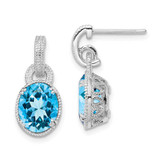 Image of 20mm Sterling Silver Rhodium-plated Blue Topaz Earrings QE9820BT