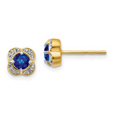 Image of 5mm 14K Yellow Gold Diamond and Sapphire Fancy Earrings EM3923-SA-009-YA