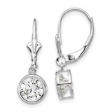 Image of 25mm 14k White Gold 6mm Cubic Zirconia Leverback Earrings XLB101WCZ