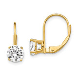 Image of 18mm 14K Yellow Gold 6mm Cubic Zirconia Leverback Earrings XLB112CZ