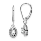 Image of 26mm Sterling Silver Rhodium-plated Diamond & White Topaz Earrings QBE10APR