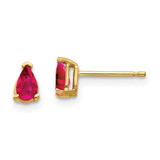 Image of 6mm 14K Yellow Gold Ruby Ruby Earrings