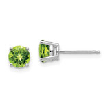 Image of 5mm 14k White Gold 5mm Peridot Earrings