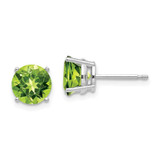 Image of 7mm 14k White Gold 7mm Peridot Earrings