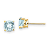 Image of 6mm 14K Yellow Gold Aquamarine Earrings