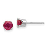Image of 5mm 14k White Gold 5mm Ruby Stud Earrings