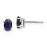 Image of 6mm 14k White Gold 6x4mm Sapphire Earrings