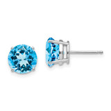 Image of 8mm 14k White Gold 8mm Blue Topaz Earrings