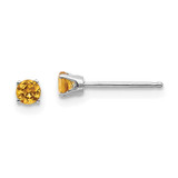 Image of 3mm 14k White Gold 3mm Citrine Stud Earrings