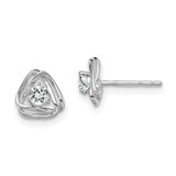 Image of 7.3mm 14k White Gold White Topaz Post Earrings